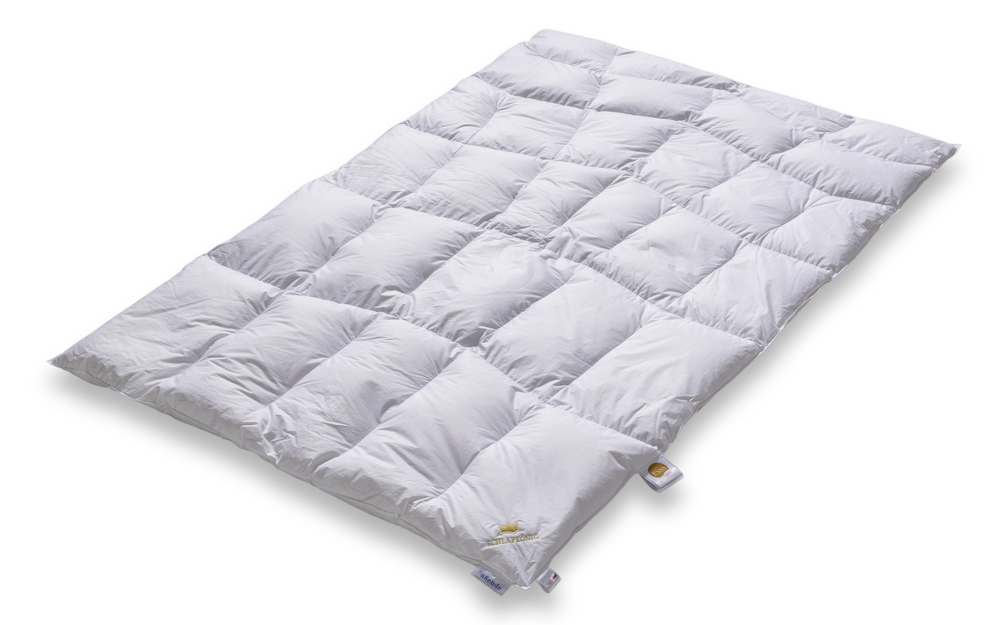 Daunendecke leicht warm 200x200 seitlich Marke SCHLAFKÖNIG