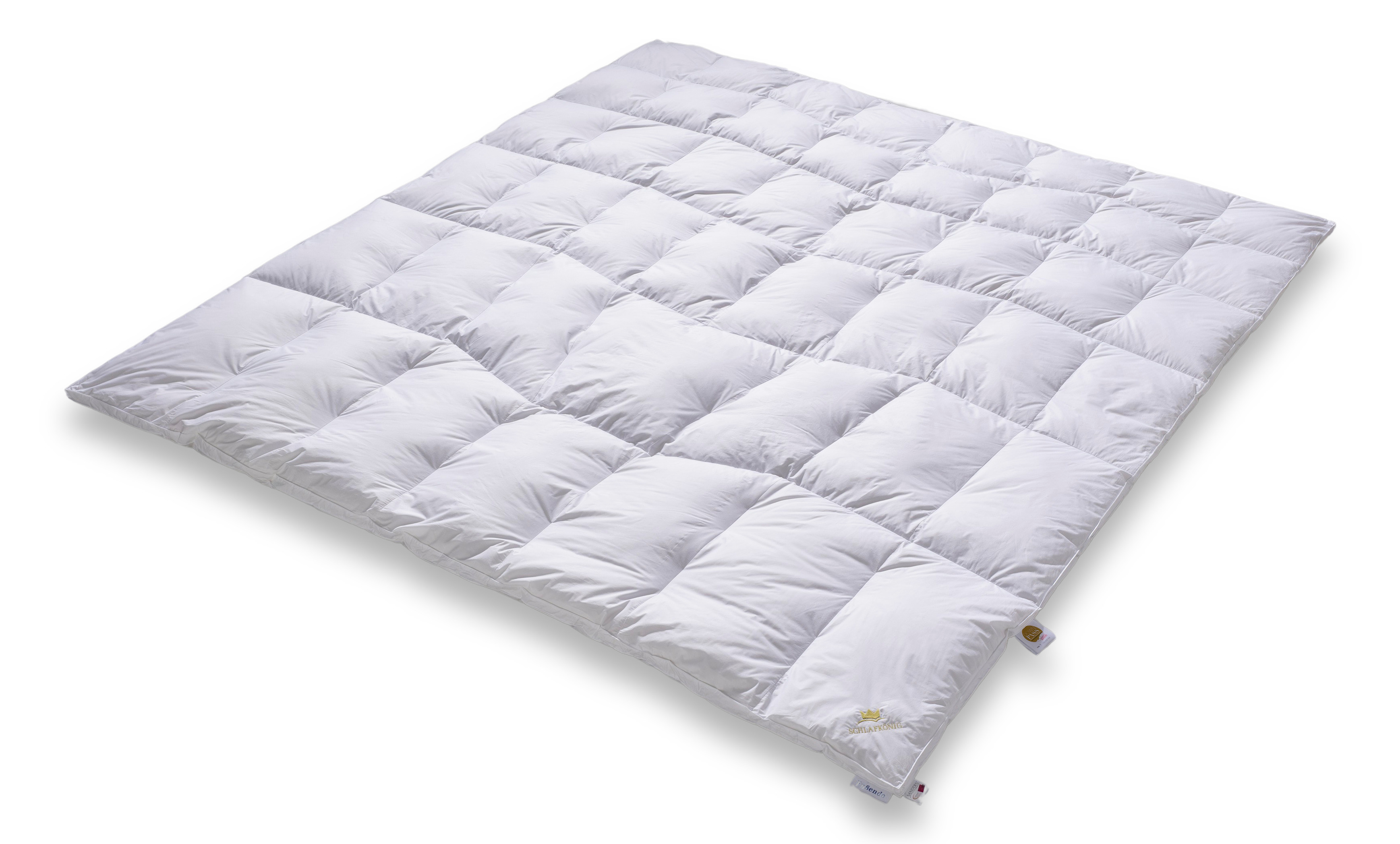 Daunendecke medium warm 220x240 seitlich Marke SCHLAFKÖNIG